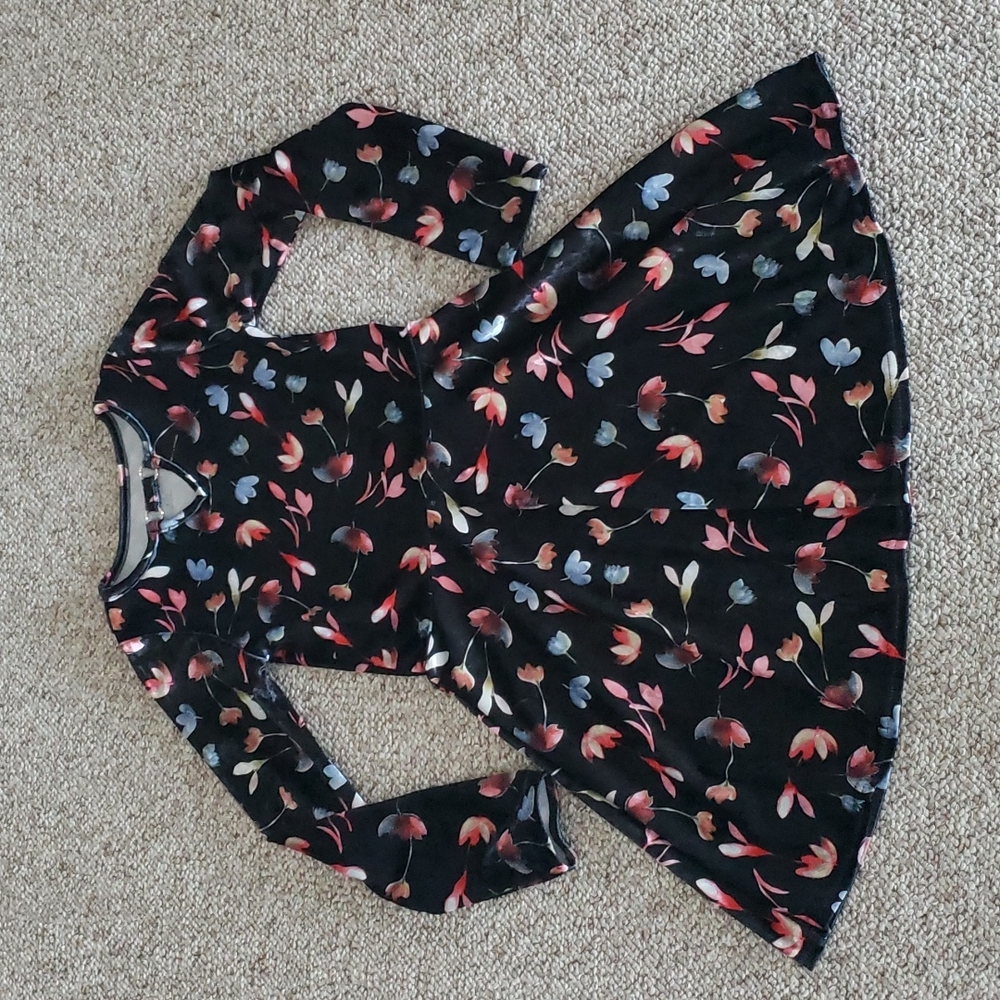 Kidpik velvety floral dress